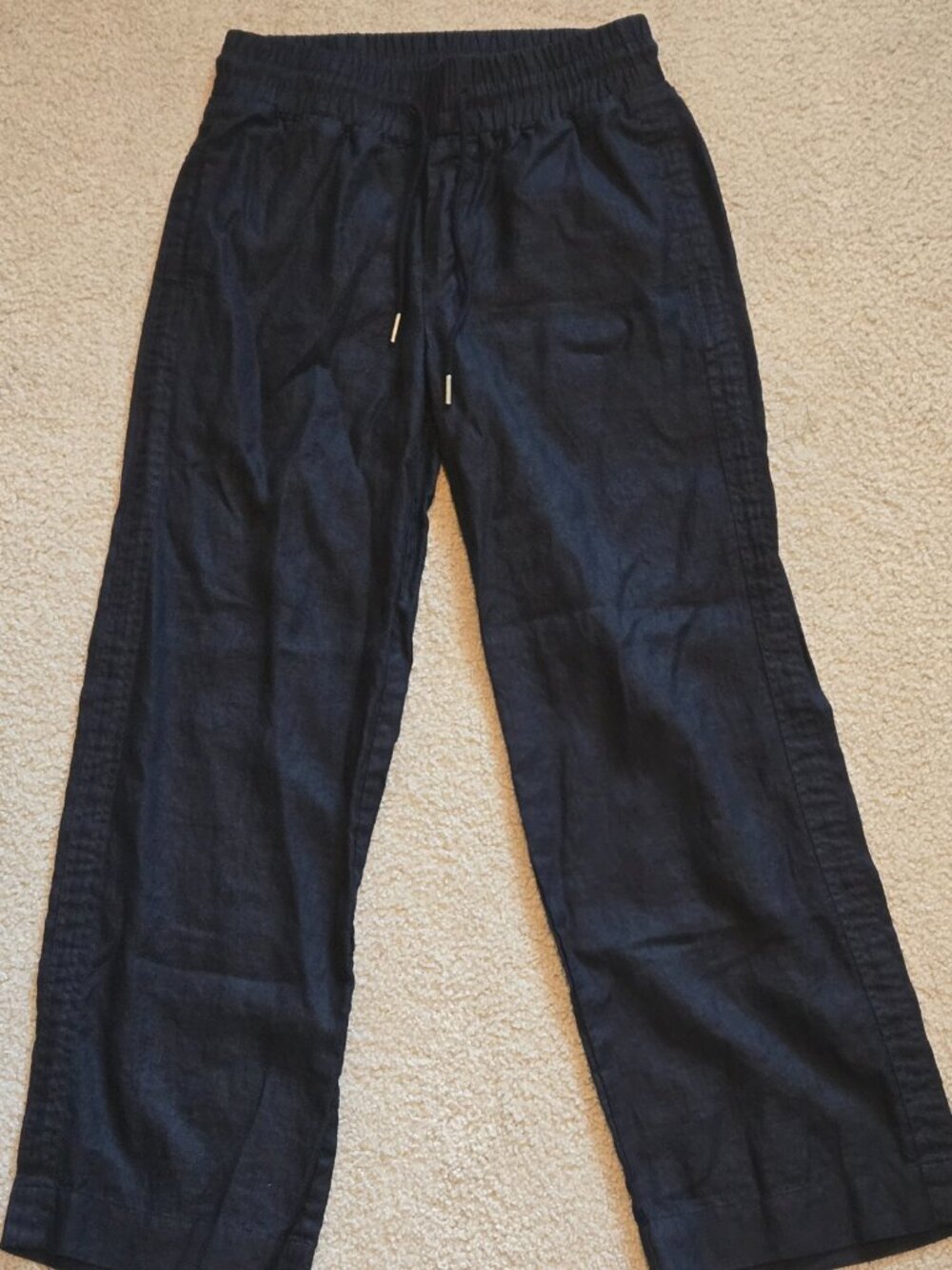 Quince 100% European Linen Wide Leg Pants Black Size M - Like New - Picture 4 of 6